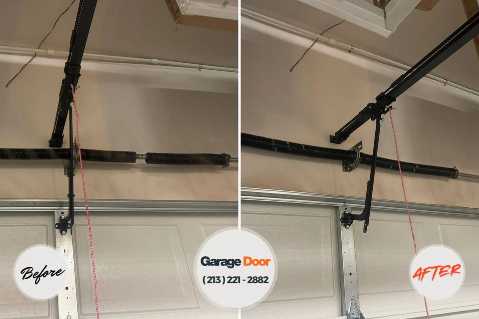 Before and after: garage door repair St. James, NY